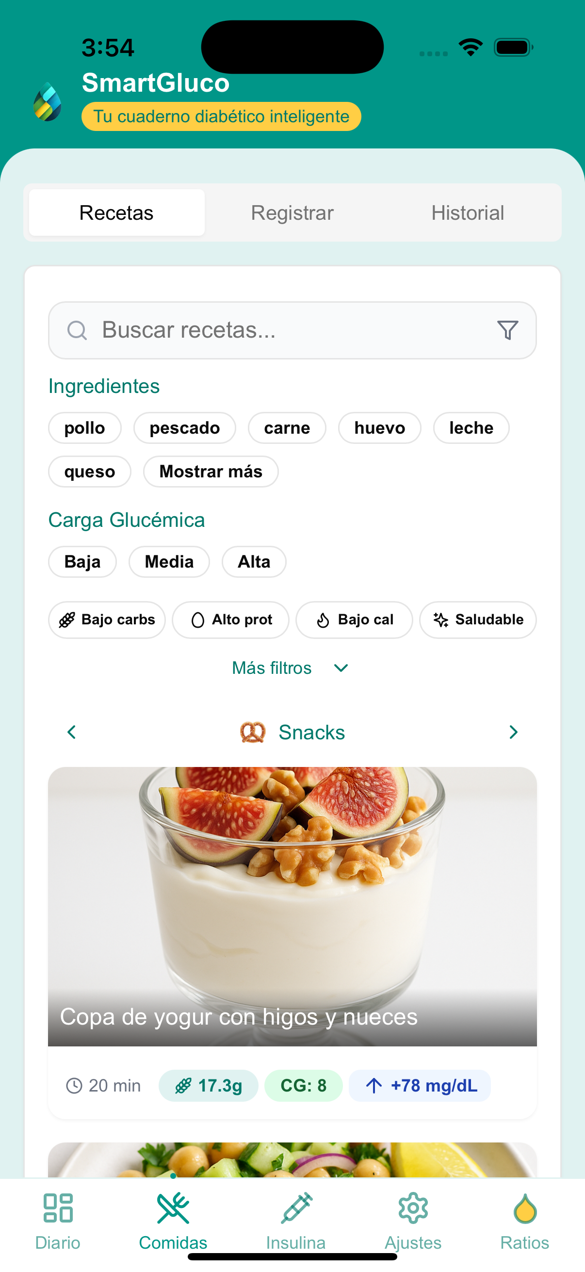 Predice tus subidas - SmartGluco interface